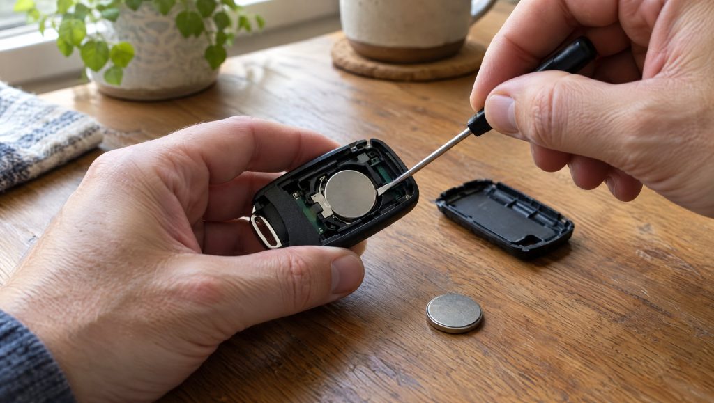 Key Fob Not Working? 6 Things to Check Before You Call 1 Replacing the coin battery inside a car key fob